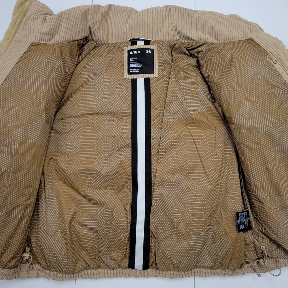 Under Armour Limitless Down Puffer Corduroy Jacket 700 FP Hooded Womens Sz M NEW - Picture 9 of 11